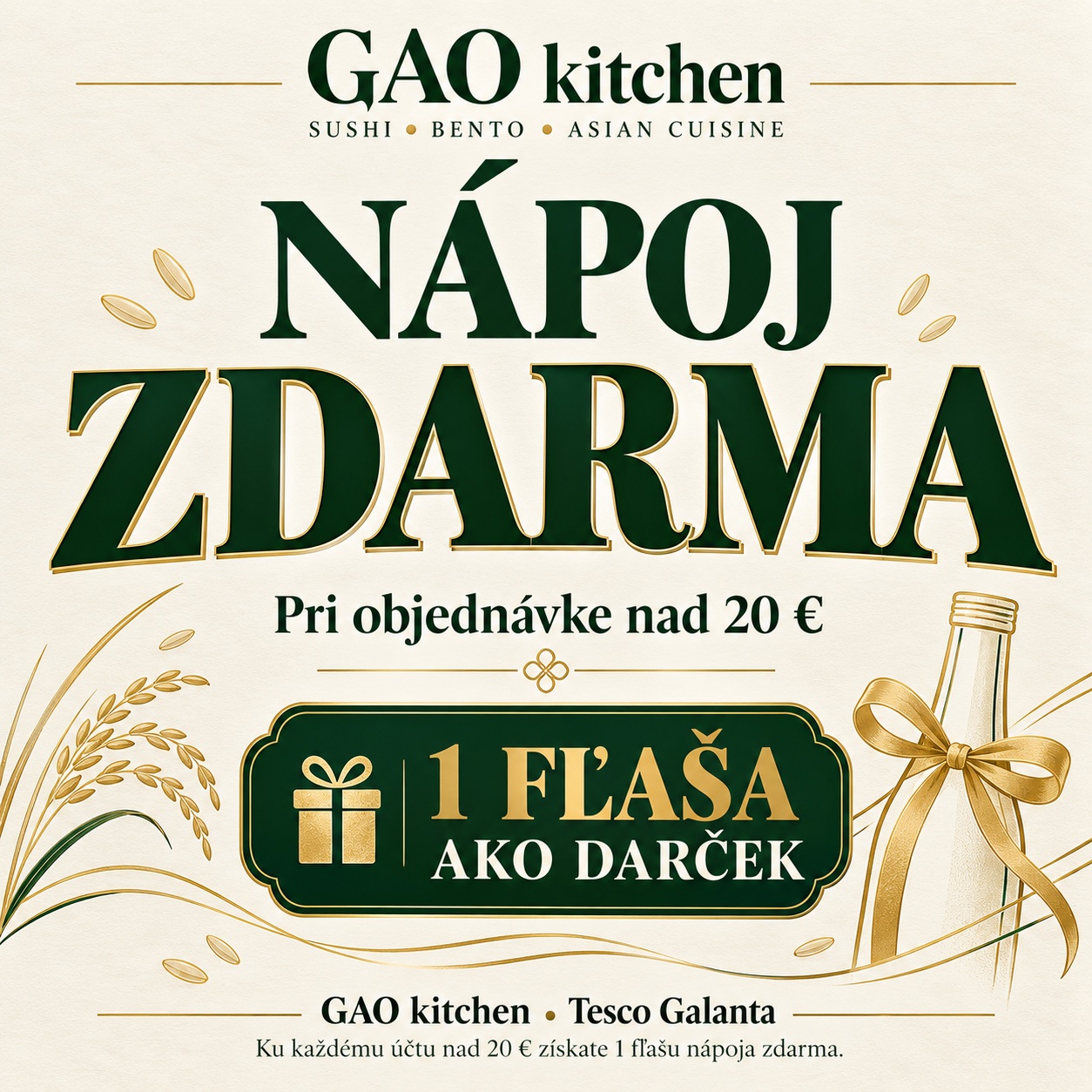 🎁 NÁPOJ ZDARMA k objednávke nad 20 €!